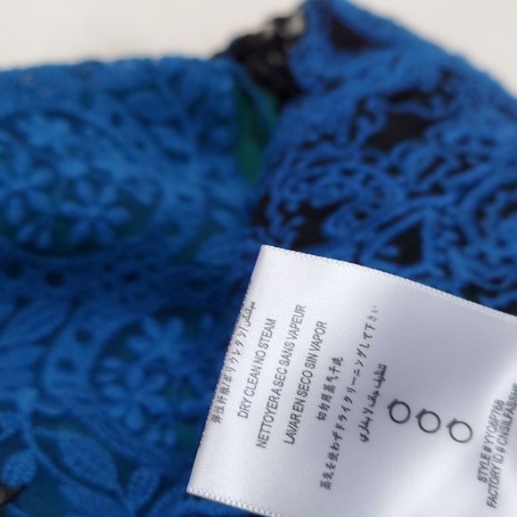 BCBG maxazria Manuela embroidered sequin lace blue/green dress size 6 - Picture 10 of 12